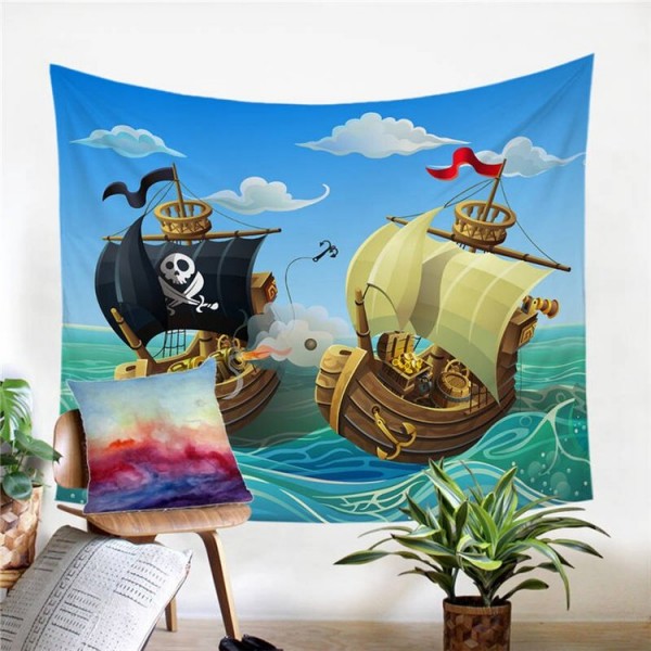Cartoon Boat - Printed Tapestry