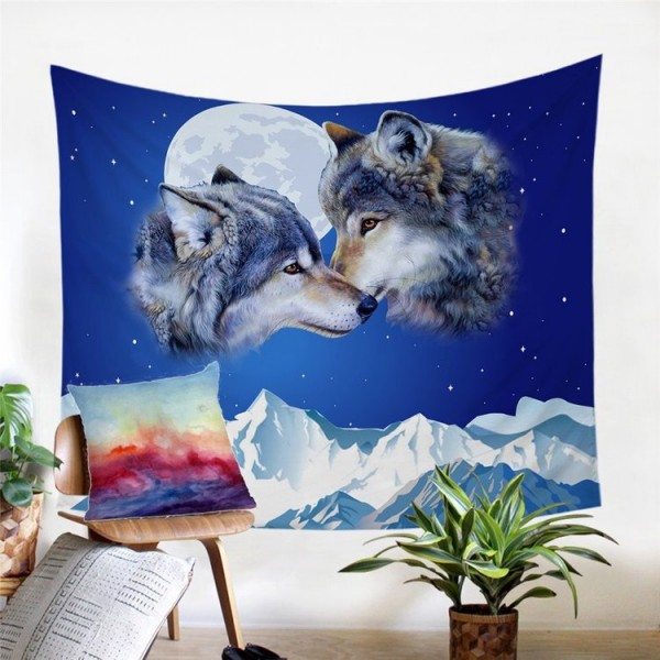Wolf Couple - Printed Tapestry