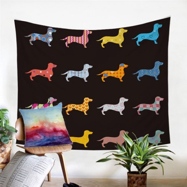 Cartoon Dogs - Printed Tapestry