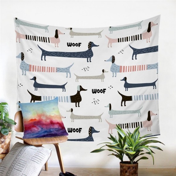 Cartoon Dogs - Printed Tapestry