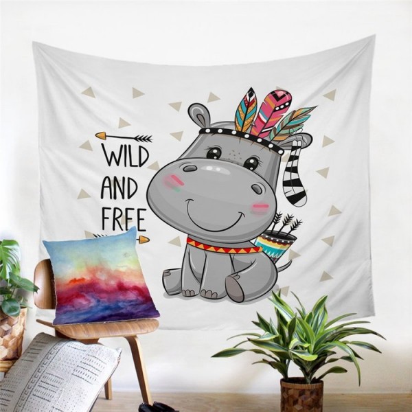 Hippo - Printed Tapestry