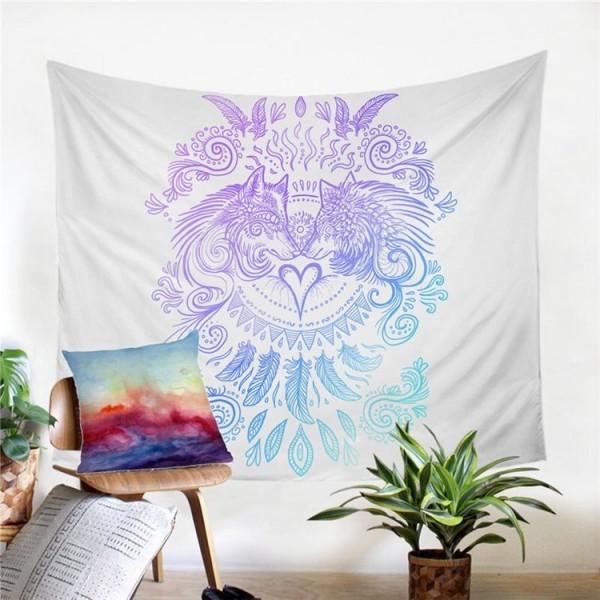 Wolves Heart White - Printed Tapestry
