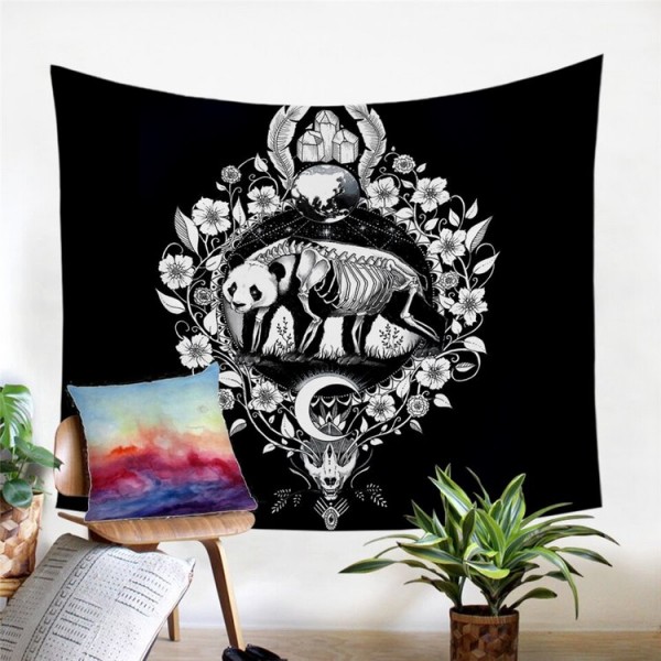 Panda Black - Printed Tapestry
