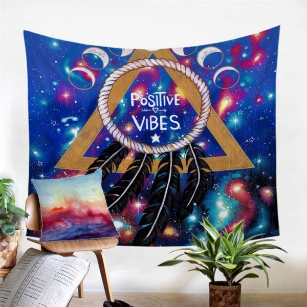 Positive Vibes Moon - Printed Tapestry