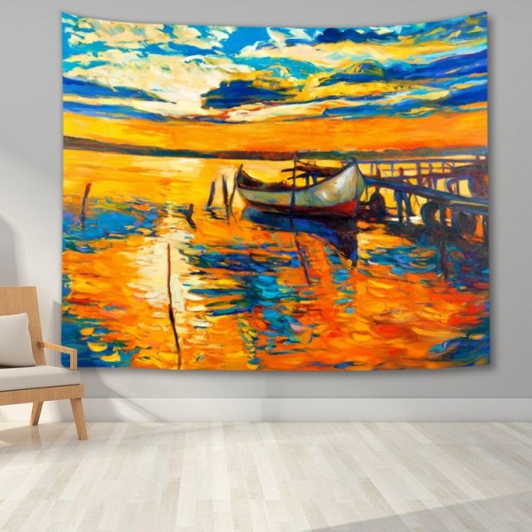 Oil Painting Landscape - Printed Tapestry