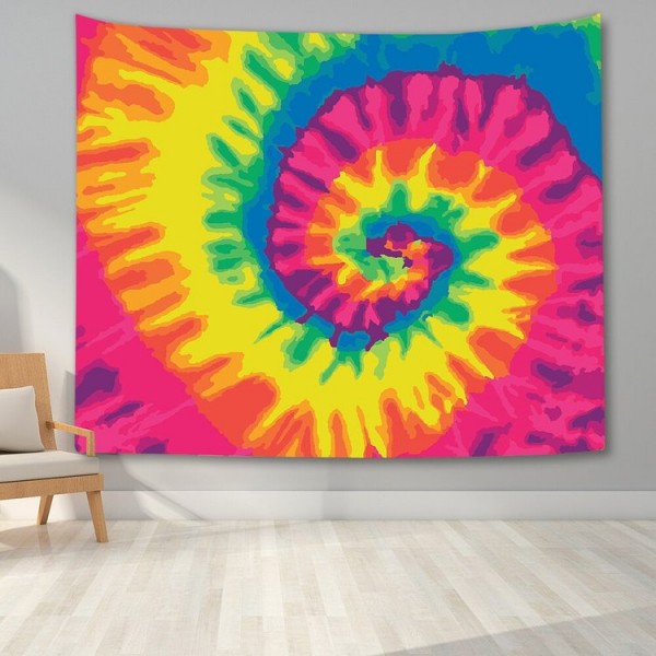 Colorful Tie Dye Spiral - Printed Tapestry