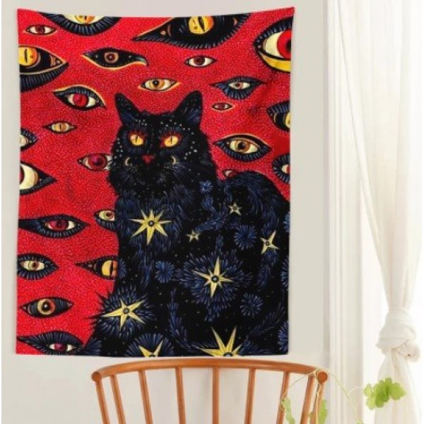 Cartoon Cat - Printed Tapestry