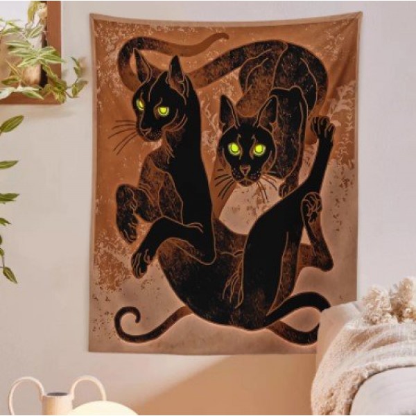 Cartoon Cat - Printed Tapestry