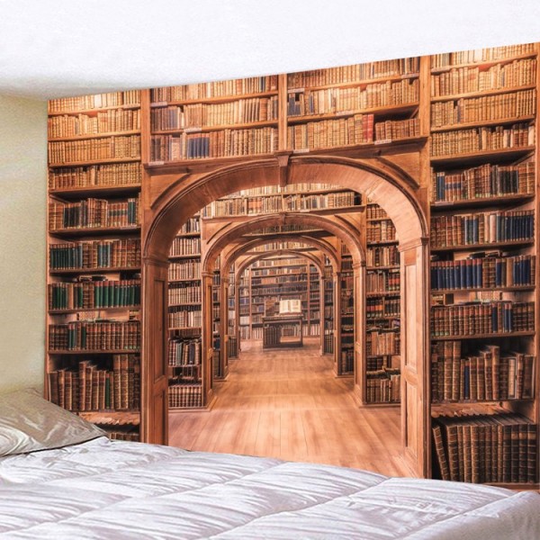 Magic Retro Bookcase - Printed Tapestry