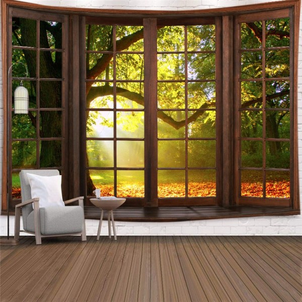 Landscape Outside The Window - Printed Tapestry