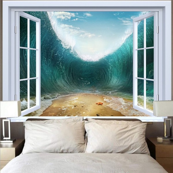 Landscape Outside The Window - Printed Tapestry