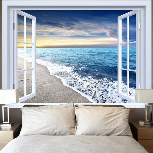 Landscape Outside The Window - Printed Tapestry