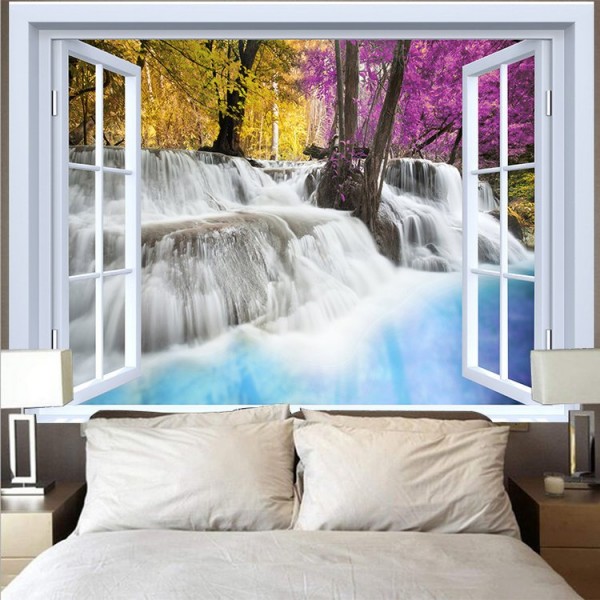 Landscape Outside The Window - Printed Tapestry