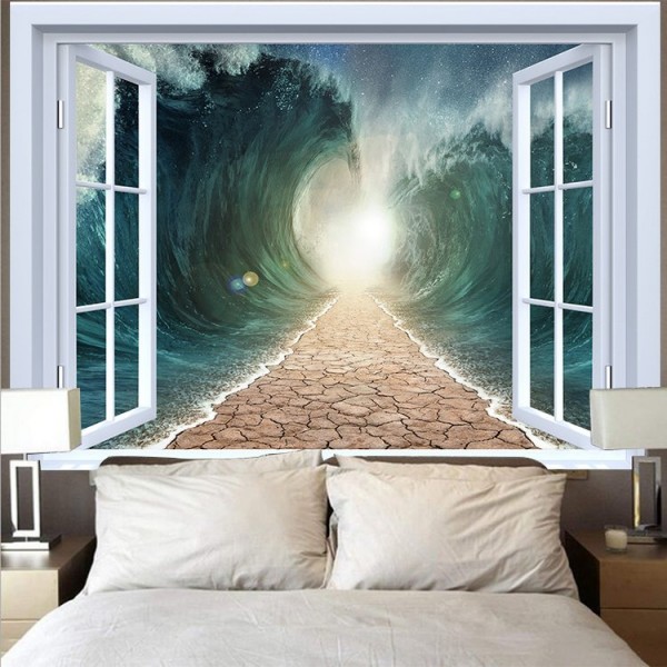 Landscape Outside The Window - Printed Tapestry