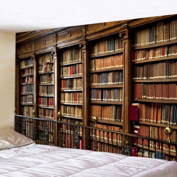 Magic Retro Bookcase - Printed Tapestry