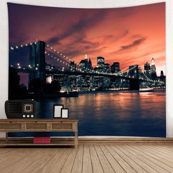 City Night Scene - Printed Tapestry