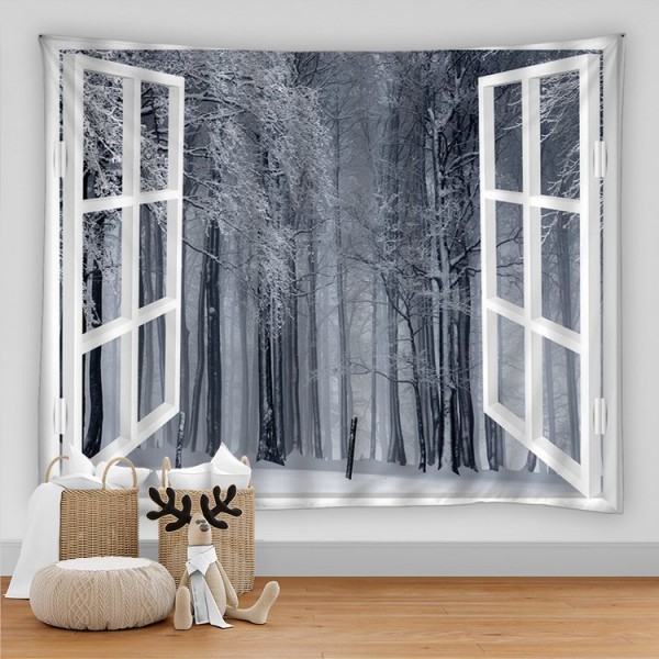 Landscape Outside The Window - Printed Tapestry