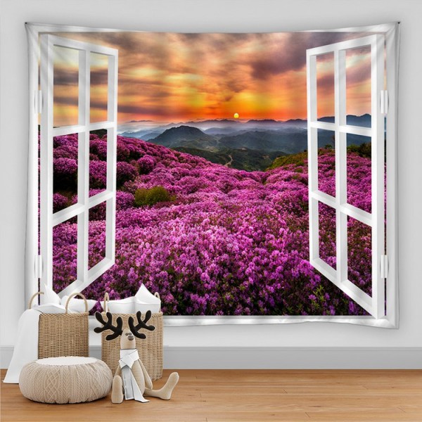 Landscape Outside The Window - Printed Tapestry