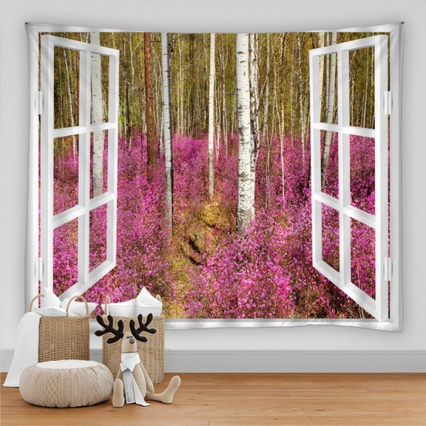 Landscape Outside The Window - Printed Tapestry