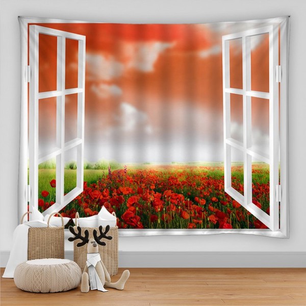 Landscape Outside The Window - Printed Tapestry