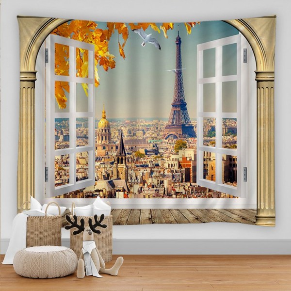 Landscape Outside The Window - Printed Tapestry