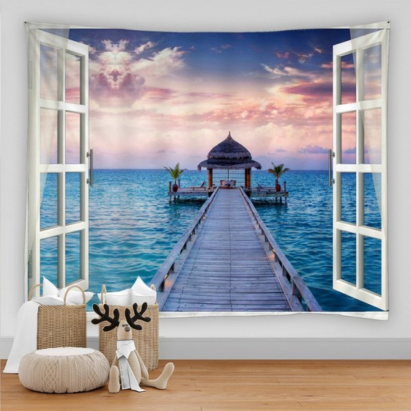 Landscape Outside The Window - Printed Tapestry