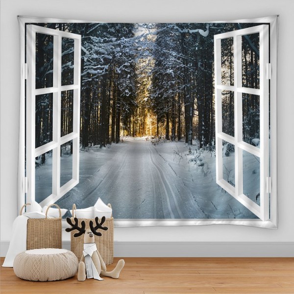 Landscape Outside The Window - Printed Tapestry