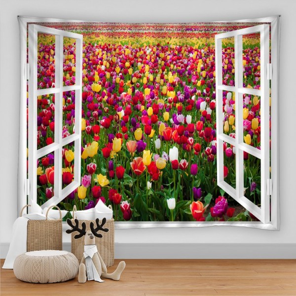 Landscape Outside The Window - Printed Tapestry