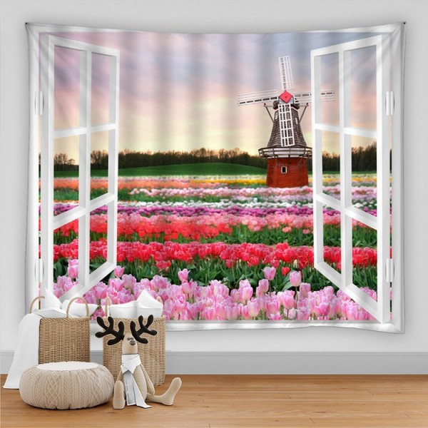 Landscape Outside The Window - Printed Tapestry