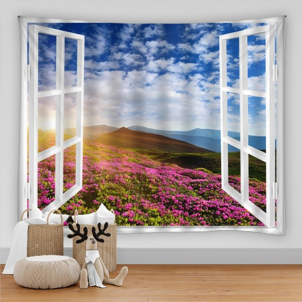 Landscape Outside The Window - Printed Tapestry