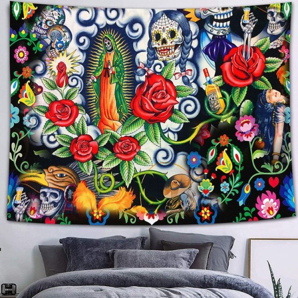 Psychedelic Flower - Printed Tapestry