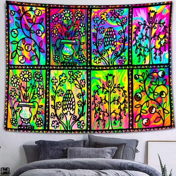 Psychedelic Flower - Printed Tapestry