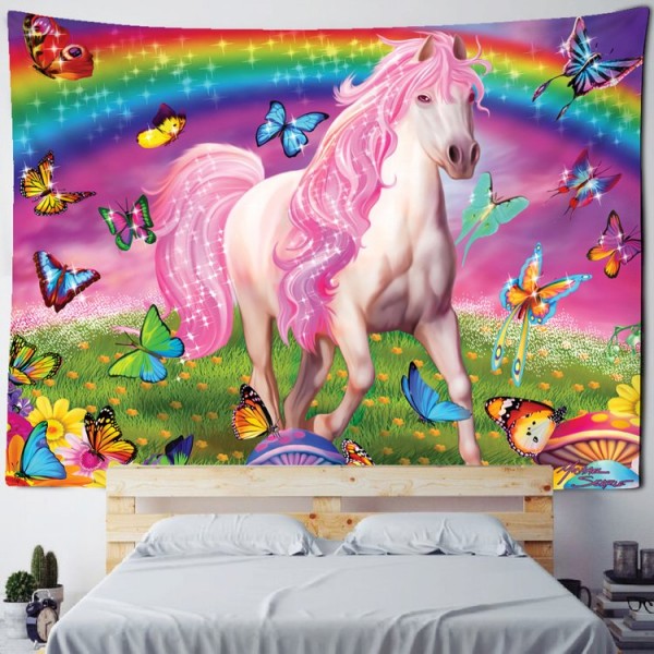Cartoon Unicorn - Printed Tapestry