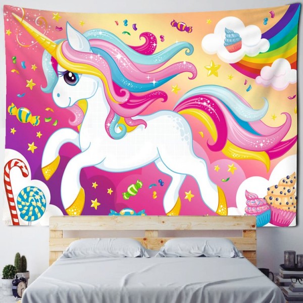 Cartoon Unicorn - Printed Tapestry