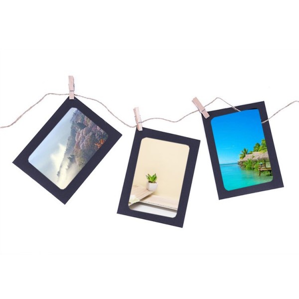 10pcs Paper Frames with Clips Rope Combination