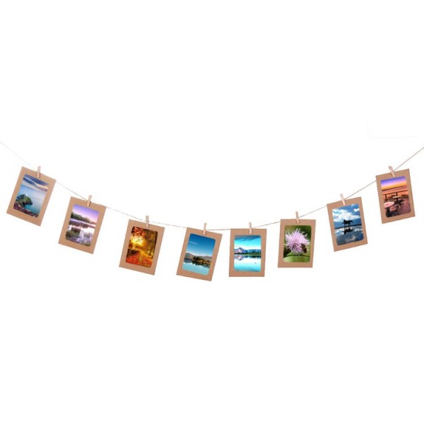 10pcs Paper Frames with Clips Rope Combination