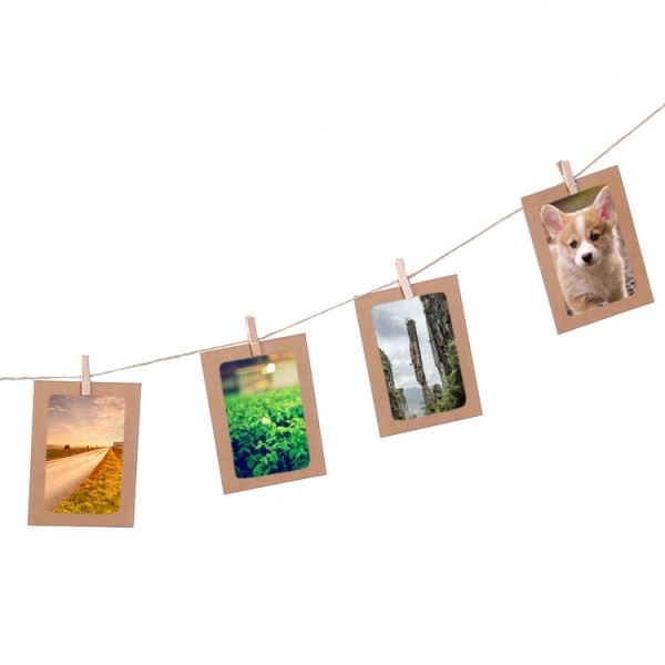 10pcs Paper Frames with Clips Rope Combination