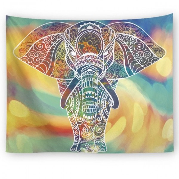 Bohemian Mandala Elephant - Printed Tapestry