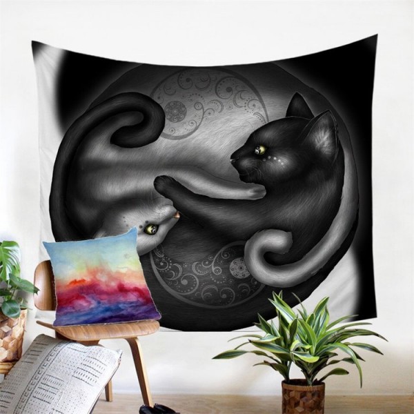 Yinyang Cat - Printed Tapestry