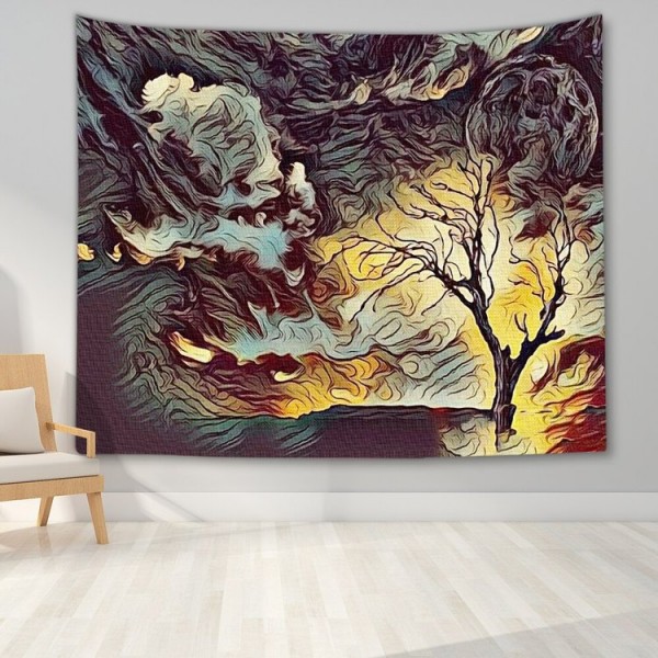 Night Nature Landscap - Printed Tapestry