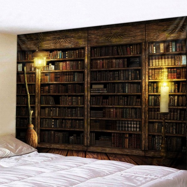 Magic Retro Bookcase - Printed Tapestry