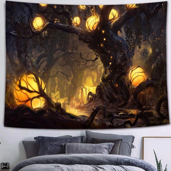 Lantern tree - Printed Tapestry