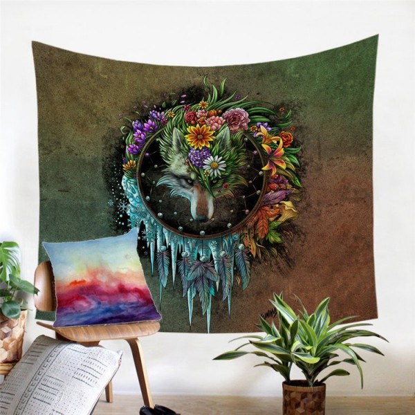 wolf seasons - Printed Tapestry