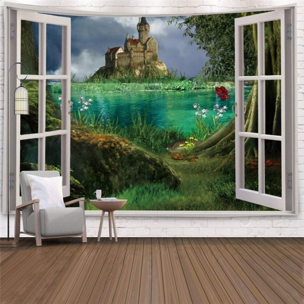Imitation Window Landscape - Printed Tapestry