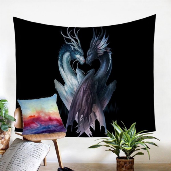 Yin and Yang Dragons - Printed Tapestry