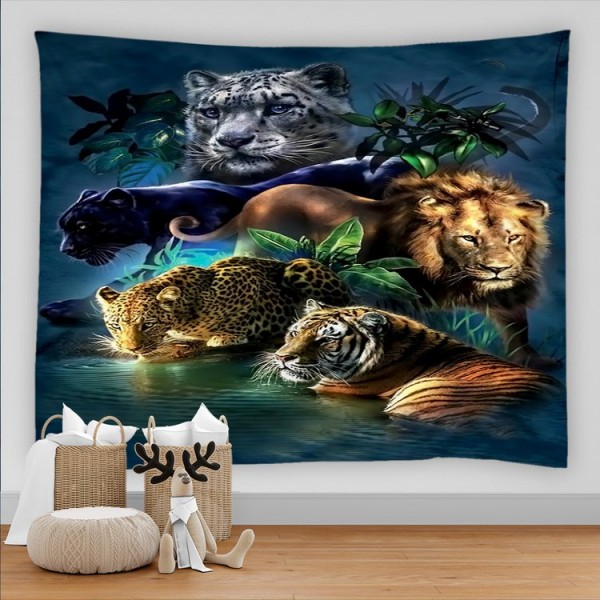 Lion Tiger - Printed Tapestry