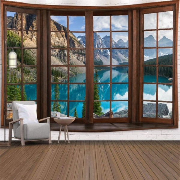 Window Landscape - Printed Tapestry