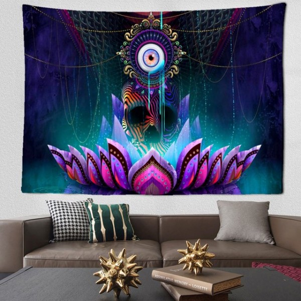 Psychedelic Skull - Printed Tapestry
