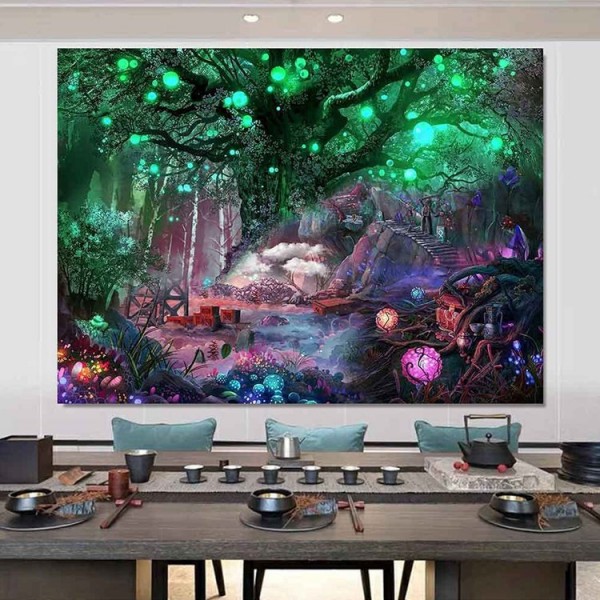 Lantern tree - Printed Tapestry